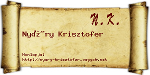 Nyáry Krisztofer névjegykártya
